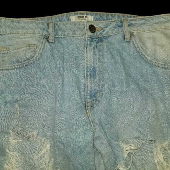 * FOREVER 21 Distressed Denim Boyfriend Jeans Juniors Size 30 - Picture 4 of 5